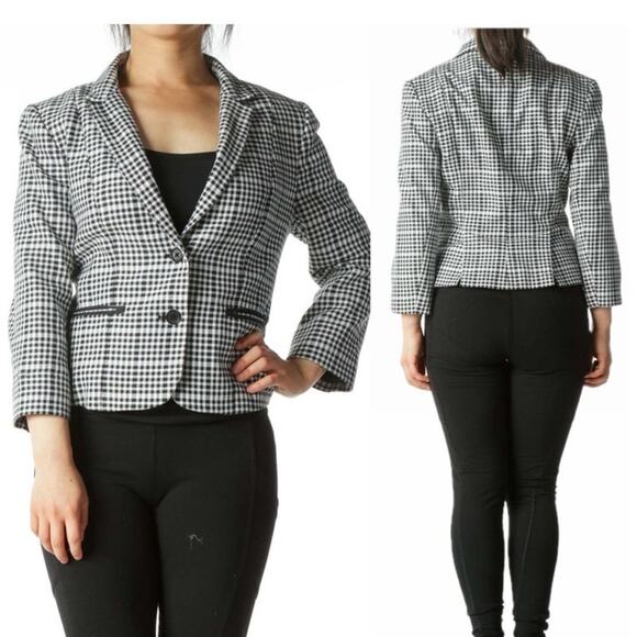 NWT Express Black and White Checkered Jacket size 12 - Picture 5 of 5